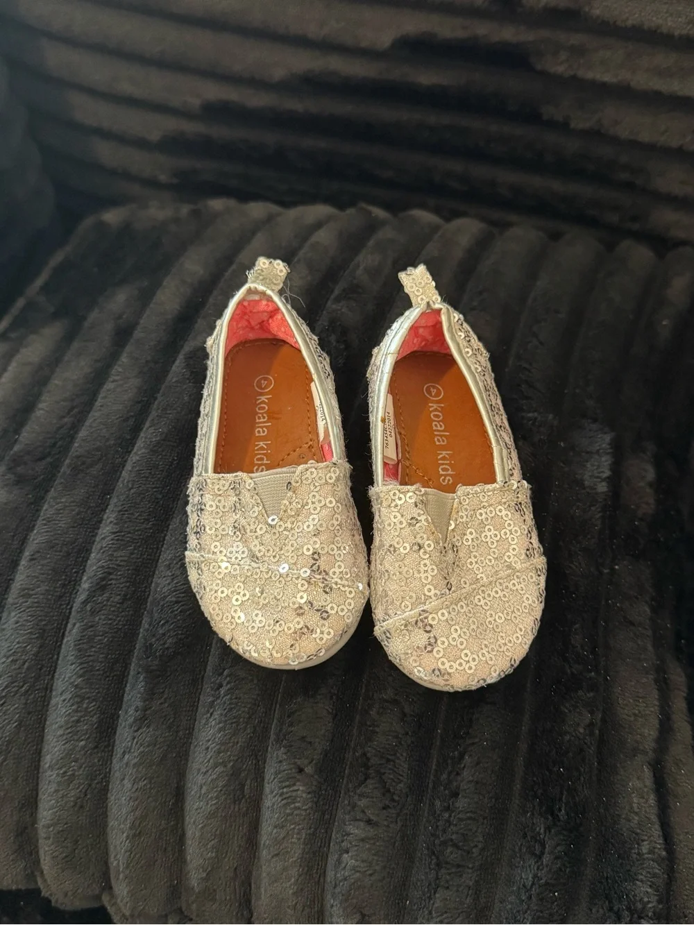 Baby Koala Kids Silver Sequin Slip-On Flats
